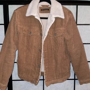 Brandy Melville suede jacket with fur lining